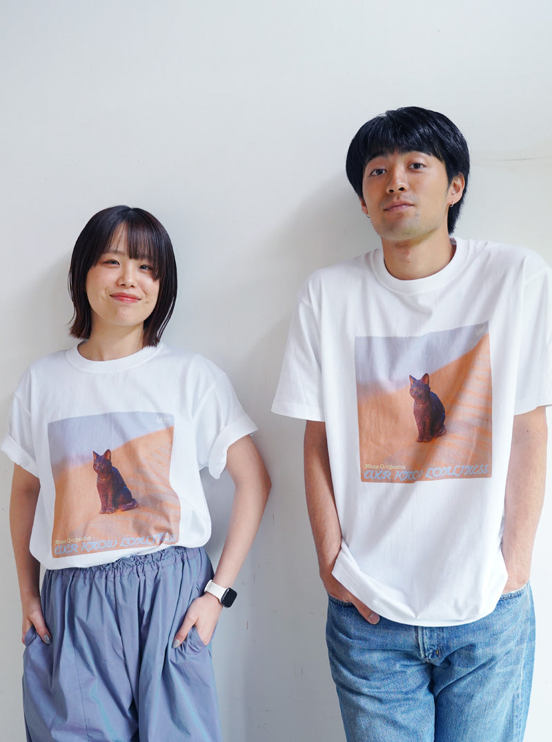 はしもとみお レコードTシャツ/砂漠と黒猫