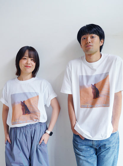 はしもとみお レコードTシャツ/砂漠と黒猫