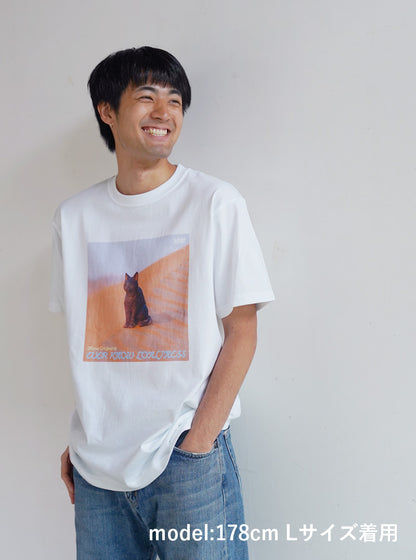 はしもとみお レコードTシャツ/砂漠と黒猫
